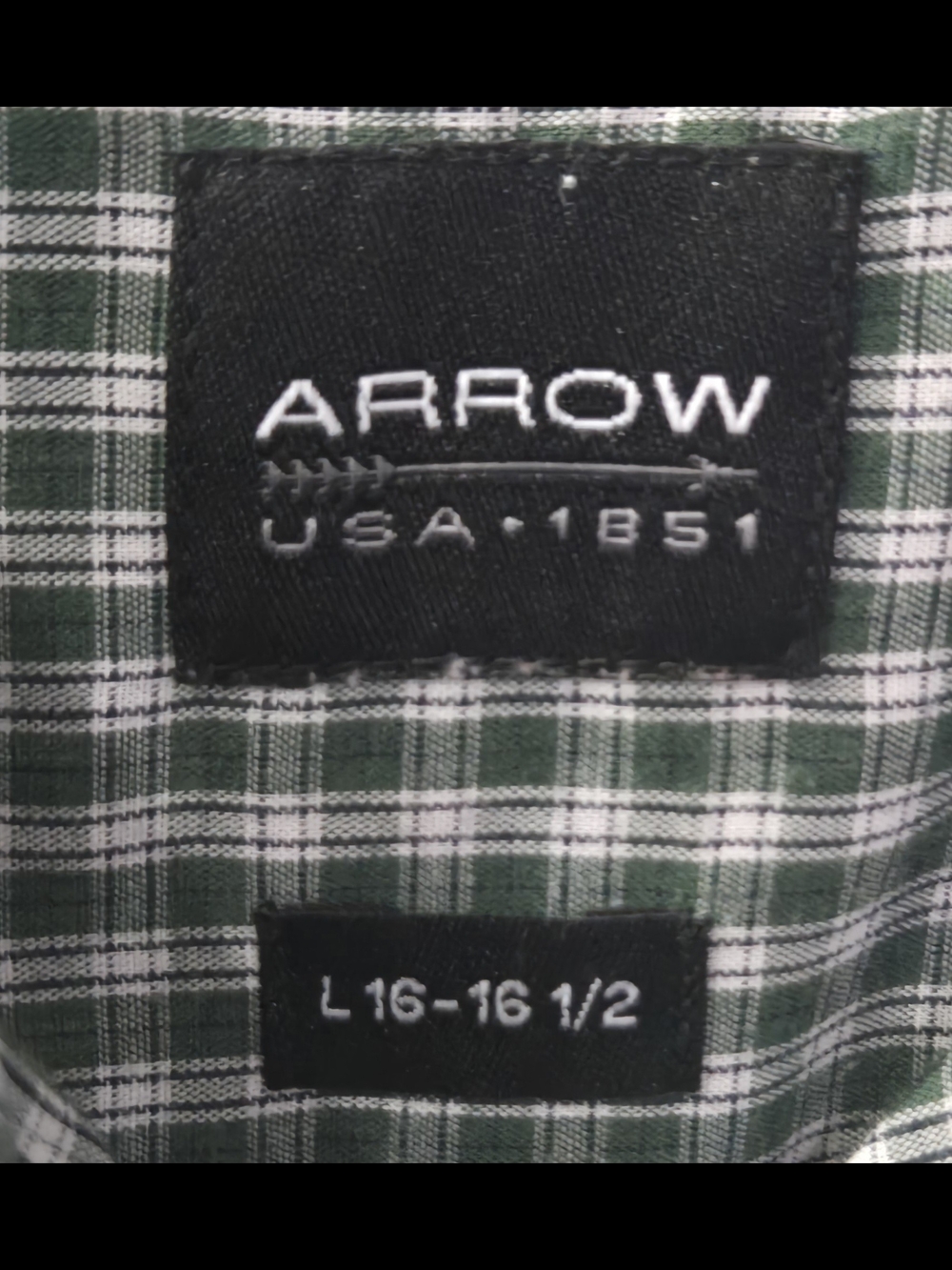 Arrow Short-Sleeve Green Gingham Button-Down Shirt - Picture 3 of 6